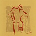 Alfred Gockel Canvas Paintings - Body Language II (gold)